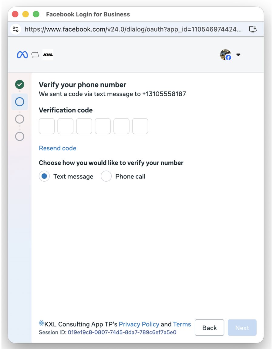 Jendela Meta: Verify your phone number, kode verifikasi